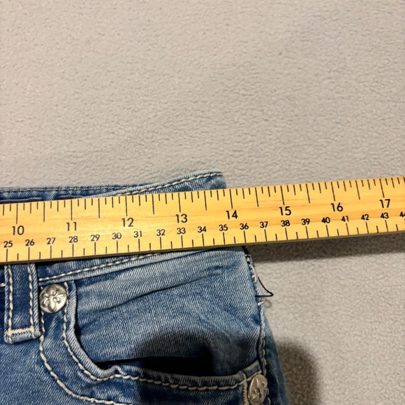 Miss Me Jeans Size 26 28x26 Bootcut Blue Medium Wash Y2K Embellishment Low Rise - Picture 4 of 9